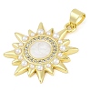 Rack Plating Brass Micro Pave Clear Cubic Zirconia Pendants KK-P287-46B-G-2