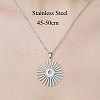 Non-Tarnish 201 Stainless Steel Sun Pendant Necklace NJEW-OY002-11-3