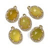 Natural Korean Jade Faceted Oval Pendants G-I375-02G-02-1