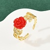 Flower Resin Cuff Rings RJEW-P155-01A-G-1