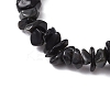 Natural Obsidian Chips Stretch Bracelets for Women Men BJEW-JB11341-09-4