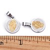 PVD Vacuum Plating Flat Round with San Benito & Word 304 Stainless Steel Charms X-STAS-I036-03B-3