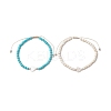 2Pcs 2 Colors Synthetic Turquoise Beads Bracelets BJEW-JB11612-2