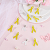 12Pcs October Breast Cancer Pink Awareness Ribbon Enamel Brooches JEWB-GF0001-41A-4