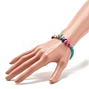 Synthetic Turquoise(Dyed) Starfish Stretch Bracelet BJEW-JB07702-03-3