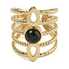 Natural Black Onyx Finger Rings RJEW-U027-08G-08-2