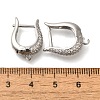 Rack Plating Brass Micro Pave Cubic Zirconia Hoop Earring Findings EJEW-H143-07P-3