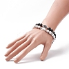 2Pcs 2 Style Natural Black Agate(Dyed) & Howlite Beaded Stretch Bracelets Set BJEW-TA00163-3