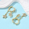 Brass Micro Pave Clear Cubic Zirconia Huggie Hoop Earrings EJEW-K083-43G-3