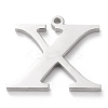 Tarnish Resistant 304 Stainless Steel Letter Pendant Rhinestone Settings LS-STAS-J028-01X-2