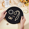 Round Wood Covered with Velvet Jewelry Display Trays for Earrings Rings Necklaces Bracelets ODIS-WH0043-178A-02-3