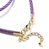 Polyester Cord Braided Necklace Makings MAK-L043-03G-04-3