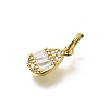 Brass Micro Pave Cubic Zirconia Charms KK-P295-33G-2