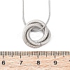 304 Stainless Steel Triple Circles Pendant Necklaces for Women NJEW-Z044-14P-5
