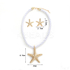 Starfish Alloy with Polyester Cord Pendant Necklaces & Stud Earrings Sets FS-WG7CDFE-01-2