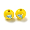 Natural Wood European Beads WOOD-S059-01O-2