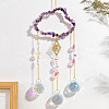 Natural Amethyst Copper Wire Wrapped Cloud Hanging Ornaments PW-WG49920-06-1