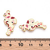 Printed Light Gold Tone Alloy Pendants ENAM-N056-210J-3