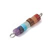 7 Chakra Mixed Gemstone Disc Beaded Connector Charms PALLOY-JF02744-01-5