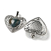 Natural Banded Agate Dyed Peach Love Heart Pendants G-G158-01Y-2