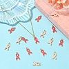 60Pcs 2 Colors Alloy Enamel Pendants ENAM-YW0004-37-2