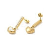 Ion Plating(IP) 304 Stainless Steel Inlay Rhinestone & Natural Shell Beads Stud Earrings for Women EJEW-M024-01B-G-2