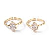 Brass Micro Pave Cubic Zirconia Cuff Rings RJEW-M138-15G-A-1
