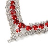 Alloy Rhinestone Necklaces & Stud Earring Sets for Women SJEW-U001-01P-01-5