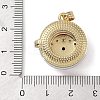 Brass Micro Pave Cubic Zirconia with Glass Pendents KK-Q815-02G-02-3