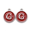 Platinum Plated Alloy Enamel Charms X-ENAM-S118-03G-P-1
