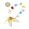 Brass & Transparent Epoxy Resin Fairy Pendant Decoration HJEW-JM02635-02-3