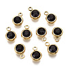 PVD Vacuum Plating 201 Stainless Steel Rhinestone Charms X-STAS-S068-02G-2