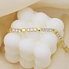 Brass Micro Pave Clear Cubic Zirconia Link Chain Bracelets for Women BJEW-P366-02B-G-2