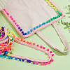 10 Yards Polyester Pom Pom Ball Tassel Ribbons DIY-PH0033-31-4