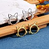 Women Cat Brass Leverback Earrings JE965B-4