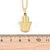 Hamsa Hand 304 Stainless Steel Pendant Necklaces NJEW-H059-01G-5
