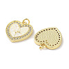 Brass Micro Pave Clear Cubic Zirconia Pendants KK-L213-015G-2