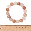 12MM Natural Xinjiang Golden Silk Jade Round Beaded Stretch Bracelets for Women BJEW-G756-01C-5