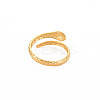 Ion Plating(IP) 304 Stainless Steel Snake Wrap Open Cuff Ring for Women RJEW-S405-218G-2