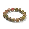 Natural Unakite Beaded Stretch Bracelets BJEW-A117-E-30-1