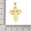 Cross Theme Rack Plating Brass Micro Pave Cubic Zirconia  Pendants KK-Z074-61G-3