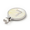 304 Stainless Steel with White Shell Pendants STAS-G268-01L-P-3