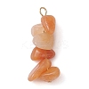 Gradient Color Natural Red Aventurine & Natural Sunstone & Natural Topaz Jade Chip Beaded Pendants PALLOY-JF02795-09-3