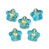 Electroplate and Golden Metal Enlaced Glass Beads EGLA-T029-02D-1