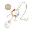 Glass with Natural Quartz Crystal Chip Window Hanging Suncatchers HJEW-JM04574-3