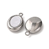 304 Stainless Steel Resin Pendants STAS-P406-15E-P-2