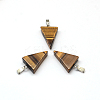 Triangle Natural Tiger Eye Pendants G-Q356-13-2