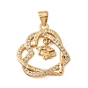 Brass Micro Pave Cubic Zirconia Pendants KK-CBA0009-10G-D-1