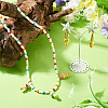 5Pcs Handmade Porcelain Pendants PALLOY-TAC0294-7