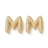 Rack Plating Brass Micro Pave Cubic Zirconia Slide Charms KK-C084-34G-M-1
